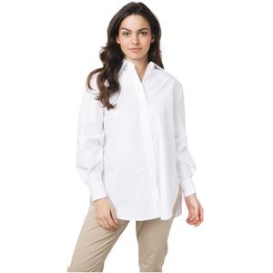 Second Female, Blouses & Shirts, Dames, Wit, S, Katoen, 55729 Lark Maxi Blouse, Oversized Model