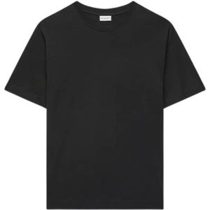 Dries Van Noten, Tops, Dames, Zwart, M, Katoen, Basis Zwart T-Shirt - 100% Katoen