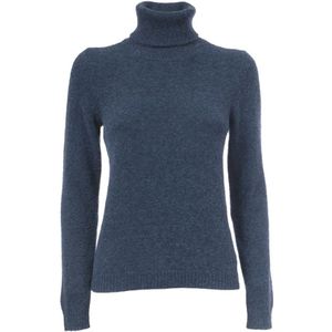 Gran Sasso, Slim Fit Coltrui Blauw, Dames, Maat:S