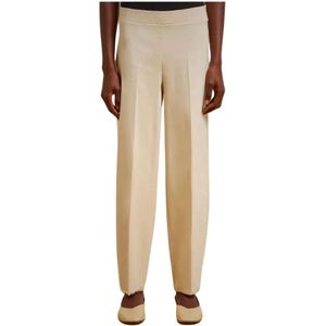 Liviana Conti, Broeken, Dames, Beige, S, Beige Broek Slim Fit Viscose