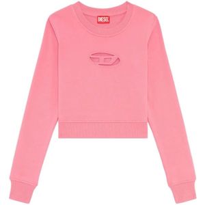 Diesel, Slimmy Fleece Sweatshirt Roze, Dames, Maat:M