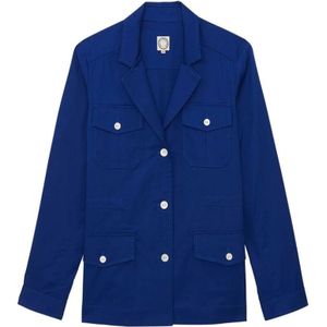 Ines De La Fressange Paris, Blauwe Safari Jas Blauw, Dames, Maat:M