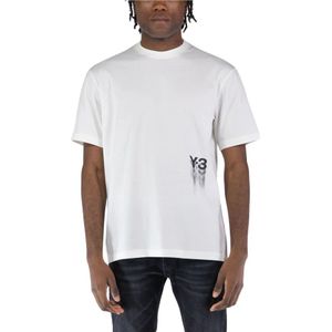 Y-3, Grafisch T-shirt Wit, Heren, Maat:M