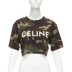 Celine Vintage, Pre-owned, Dames, Groen, S, Katoen, Pre-owned Cotton tops