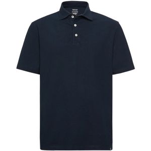 Boggi Milano, Regular Fit Polo Shirt in katoenen Crêpe Jersey Blauw, Heren, Maat:2XL