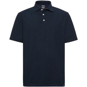 Boggi Milano, Tops, Heren, Blauw, 2Xl, Katoen, Regular Fit Polo Shirt in katoenen Crêpe Jersey