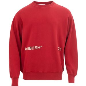 Ambush, Sweatshirts & Hoodies, Heren, Rood, L, Katoen, Stijlvolle Sweatshirts voor Dagelijks Comfort