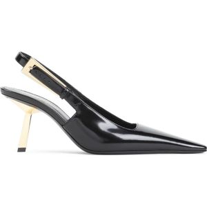 Saint Laurent, Schoenen, Dames, Zwart, 38 EU, Leer, Zwarte Pumps Hak 7,5cm