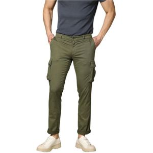 Mason's, Broeken, Heren, Groen, 4Xl, Linnen, Stad Cargo Broek Groen Regular Fit