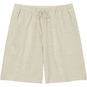 Marc O'Polo, Korte broeken, Dames, Beige, 2Xs, Linnen, Linnen shorts recht