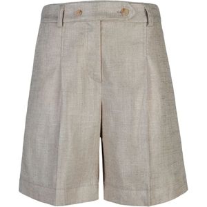 Riani, Laminaat Linnen Bermuda Shorts Grijs, Dames, Maat:M