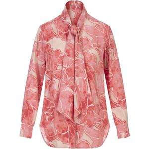 Kiton, Zijden overhemd met bloemenprint Roze, Dames, Maat:XS