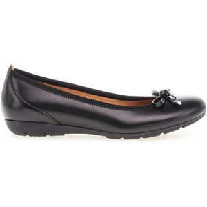 Gabor, Schoenen, Dames, Zwart, 35 1/2 EU, Zwarte Leren Ballet Flats