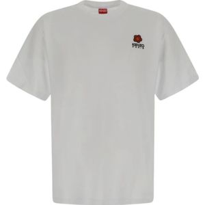 Kenzo, Tops, Heren, Wit, S, Bloemen Crest T-shirt