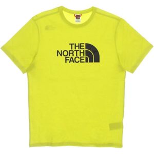 The North Face, Easy Tee Acid Yellow Streetwear Geel, Heren, Maat:S