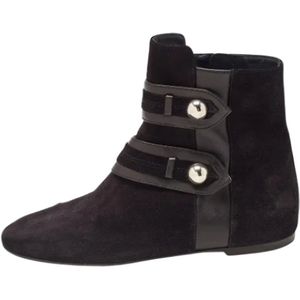 Isabel Marant Pre-owned, Pre-owned, Dames, Zwart, 37 EU, Suède, Pre-owned Leather boots
