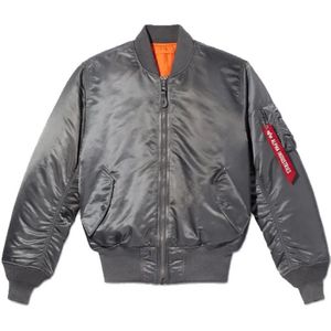 Alpha Industries, Jassen, Heren, Grijs, S, Nylon, Jassen