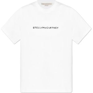 Stella McCartney, Tops, Dames, Wit, XS, Katoen, T-shirt met logo