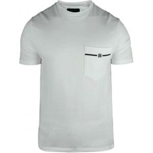 Amiri, Tops, Heren, Wit, S, Katoen, Wit Katoenen T-Shirt met Zwart Logo