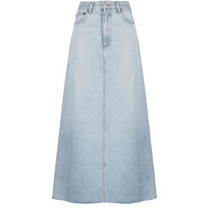 Agolde, Rokken, Dames, Blauw, W26, Denim, Blauwe Denim Maxi Rok