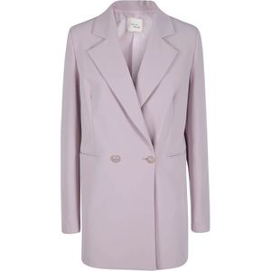 YES Zee, Rosa Tenue Synthetische Blazer voor Dames Roze, Dames, Maat:L