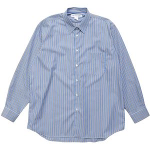 Comme des Garçons, Oversized Geweven Gestreept Overhemd Blauw, Heren, Maat:M