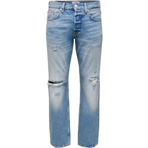 Only & Sons, Jeans, Heren, Blauw, W28, Katoen, 22024067 Slim FIT Jeans