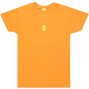 Huf, Tops, Heren, Oranje, L, Megablast TEE in Safety Orange - Streetwear Collectie