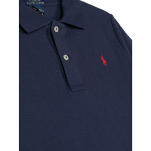 Ralph Lauren, Tops, Dames, Blauw, M, Katoen, Klassieke Blauwe Polo Shirt voor Meisjes