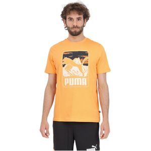 Puma, T-Shirts Oranje, Heren, Maat:XL