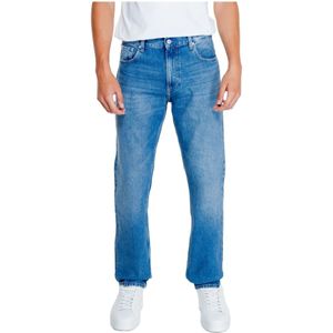 Calvin Klein Jeans, Jeans, Heren, Blauw, W29 L32, Katoen, Blauwe Effen Heren Jeans Rits Knoop