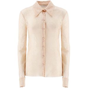 Philosophy di Lorenzo Serafini, Blouses & Shirts, Dames, Roze, M, Roze kanten overhemd met bloemenpatroon