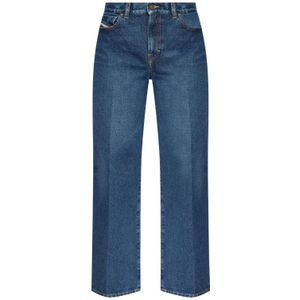 Diesel, Jeans, Dames, Blauw, W31 L32, Katoen, Rechte spijkerbroek