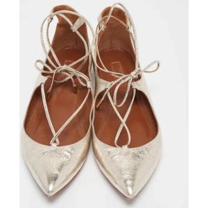 Aquazzura Pre-owned, Pre-owned, Dames, Geel, 39 EU, Pre-owned Fabric flats