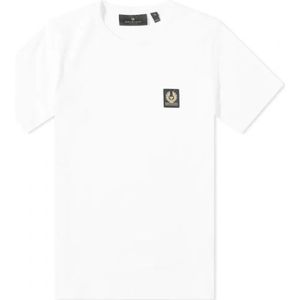 Belstaff, Tops, Heren, Wit, M, Katoen, Klassiek Wit T-Shirt met Ronde Hals