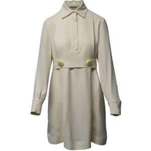 Fendi Vintage, Pre-owned, Dames, Beige, S, Katoen, Pre-owned Cotton dresses