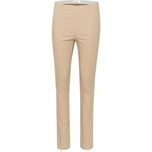 Karen by Simonsen, Broeken, Dames, Beige, S, Katoen, Tuffet Straight-Leg Broek