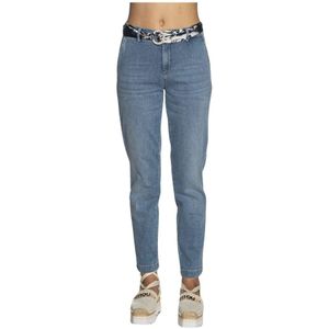 Liu Jo, Jeans, Dames, Blauw, W26, Denim, Denim Chino Broek Blauw Wassen