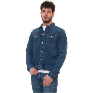 Tommy Hilfiger, Denim Harrington jas Blauw, Heren, Maat:S