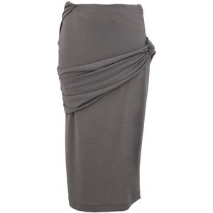 Givenchy, Gedrapeerde Midi Rok Grijs, Dames, Maat:XS