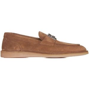 Dolce & Gabbana, Schoenen, Heren, Bruin, 41 EU, Suède, Bruine Platte Schoenen Nieuw Florio Ideaal