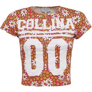 Collina Strada, Tops, Dames, Roze, XS, Katoen, Bloemenprint Crew Neck T-Shirt