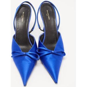 Balenciaga Vintage, Pre-owned, Dames, Blauw, 38 EU, Satijn, Pre-owned Satin heels