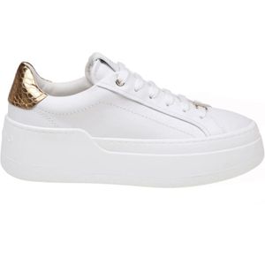 Salvatore Ferragamo, Witte Leren Sneakers met Aangepaste Gesp Wit, Dames, Maat:37 EU