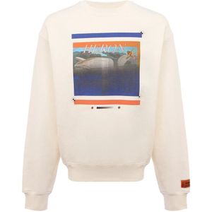 Heron Preston, Sweatshirts & Hoodies, Heren, Wit, M, Katoen, Katoenen sweatshirt met logodetail