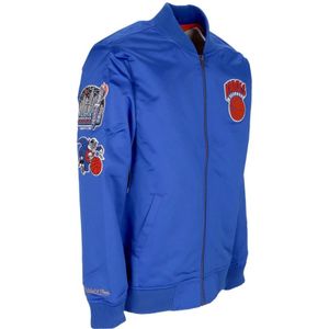 Mitchell & Ness, Jassen, Heren, Blauw, XL, Satijn, NBA Lichtgewicht Satijnen Bomberjack