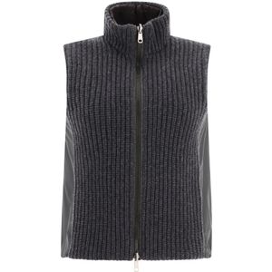 Brunello Cucinelli, Vests Grijs, Dames, Maat:S