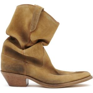 Maison Margiela, Bronzen Tabi Westernlaarzen Bruin, Dames, Maat:40 EU