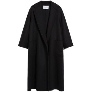 Max Mara, Mantels, Dames, Zwart, S, Kasjmier, Zwarte Kasjmierjas Kimono Mouwen