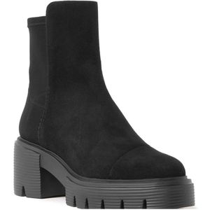 Stuart Weitzman, Schoenen, Dames, Zwart, 39 EU, Suède, Soho Bootie